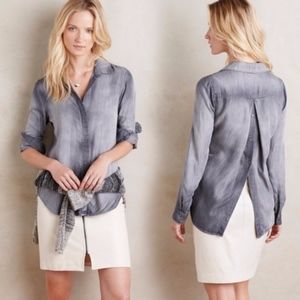 Anthropologie Cloth & Stone Chambray Button Up Top
